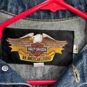 Vintage Harley-Davidson embossed jean jacket